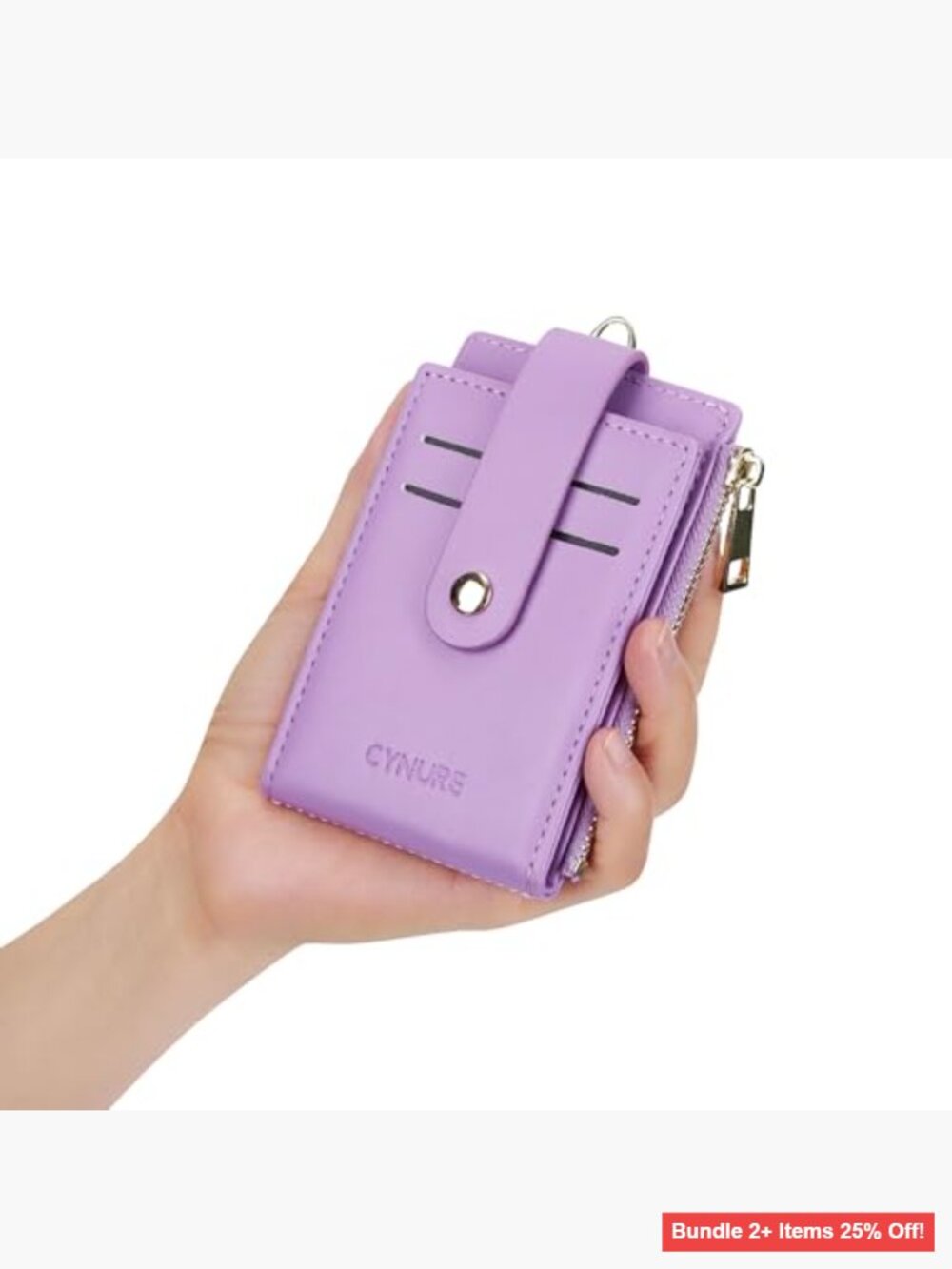 Slim RFID Blocking Card Holder Wallet with Keychain Front Pocket - Picture 7 of 7